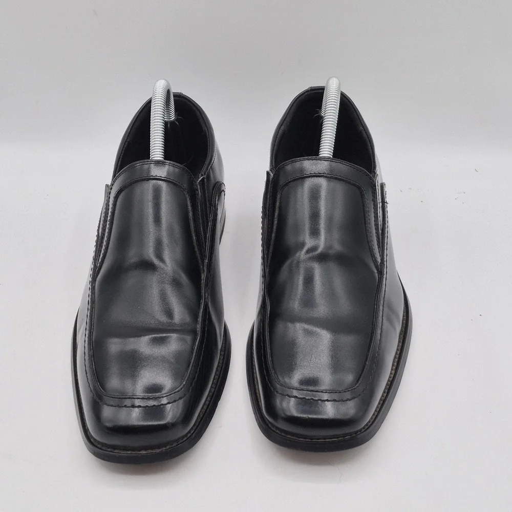 Stacy Adams Shoes Mens Size 8.5W Black Slip-On Loafer Dress Square Toe 20113-001